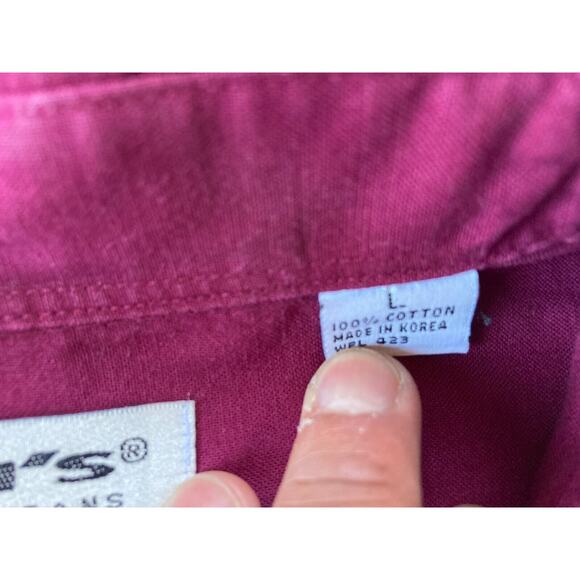 Levis Shirts For Jeans Modern Authentic Western RED Button Up‎ VTG 90's Large - Picture 6 of 7